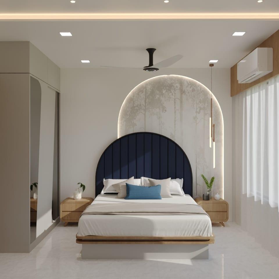 Bedroom — Arched Blue Headboard