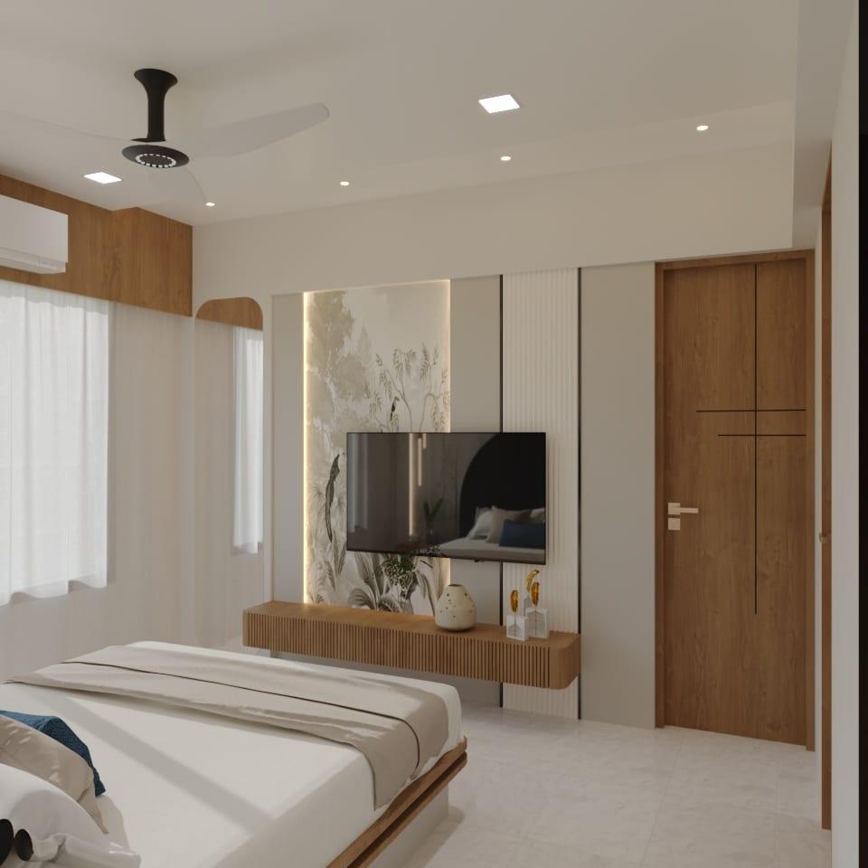 Bedroom — Wood TV Wall