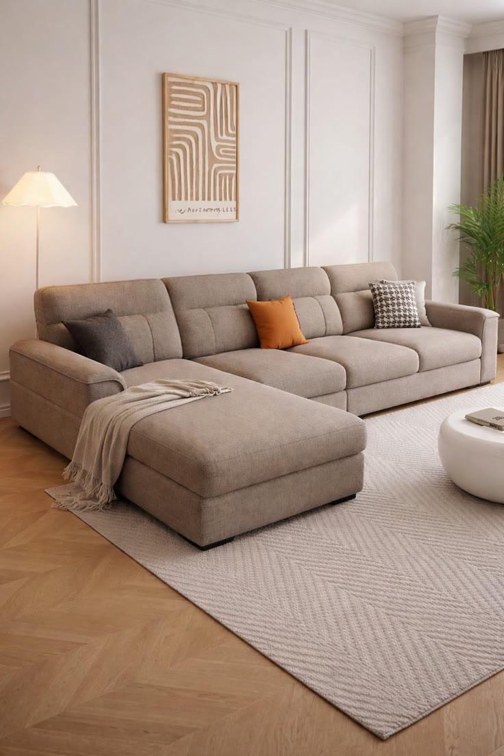 Taupe L-Shaped Sectional