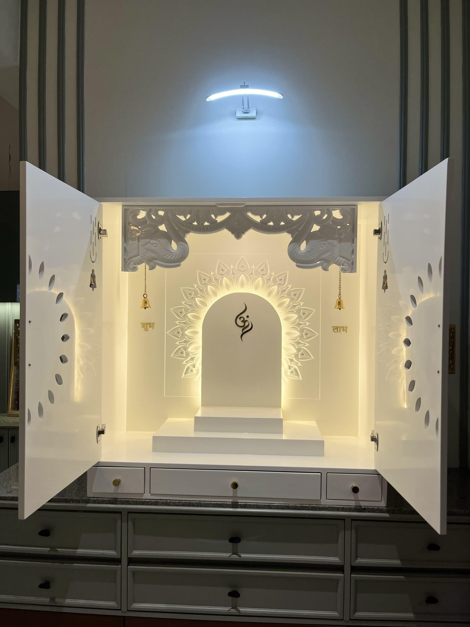 Pooja Unit — Backlit Mandir Design